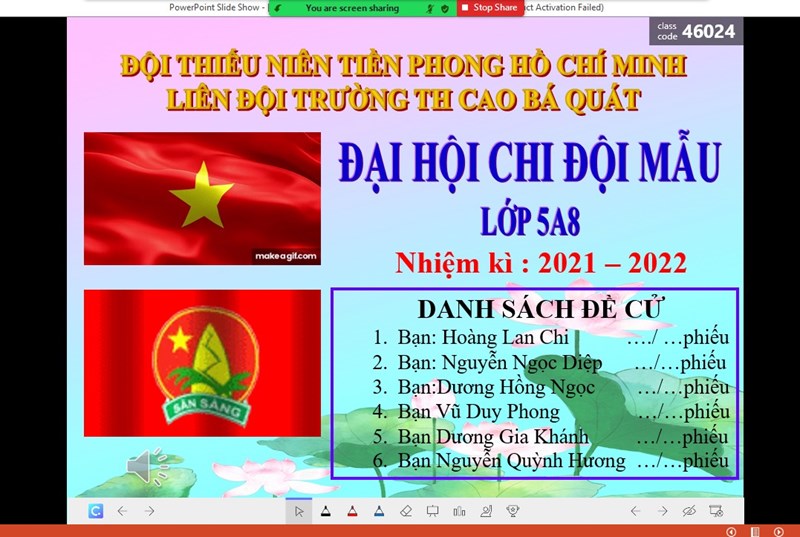 Đại hội chi đội mẫu - Năm học: 2021 - 2022